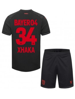 Bayer Leverkusen Granit Xhaka #34 Heimtrikotsatz für Kinder 2023-24 Kurzarm (+ Kurze Hosen)